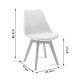 271-000001 Καρέκλα Gaston pakoworld PP-PU λευκό-φυσικό πόδι 53.5x48.5x83εκ