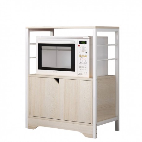 14370219 Ραφιέρα Κουζίνας ArteLibre AMUR Maple/Λευκό MDF/Μέταλλο 60x30x70cm Φυσικό/Λευκό/Maple