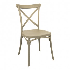 326-000016 Καρέκλα Crossie pakoworld pp σε απόχρωση cappucino 38x46.5x82εκ