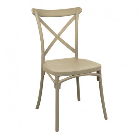 326-000016 Καρέκλα Crossie pakoworld pp σε απόχρωση cappucino 38x46.5x82εκ