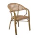 Ε2580 VEGERA Rattan Πολυθρόνα Dining Αλουμίνιο Φυσικό, Wicker Φυσικό, Στοιβαζόμενη