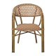 Ε2580 VEGERA Rattan Πολυθρόνα Dining Αλουμίνιο Φυσικό, Wicker Φυσικό, Στοιβαζόμενη