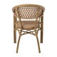 Ε2580 VEGERA Rattan Πολυθρόνα Dining Αλουμίνιο Φυσικό, Wicker Φυσικό, Στοιβαζόμενη