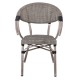 Ε286,1 COSTA Πολυθρόνα Dining Αλουμινίου, Απόχρωση Antique Grey - Textilene Μπεζ