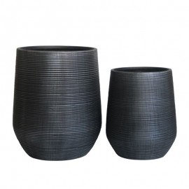 Ε6317,S FLOWER POT-17 Set 2 τεμαχίων, Cement Απόχρωση Anthracite