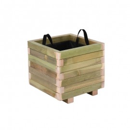 Ε2231 FLOWER POT WOOD Γλάστρα, Εμποτισμού Pine, Απόχρωση Φυσικό, 40x40x36cm