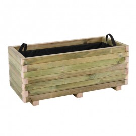 Ε2234 FLOWER POT WOOD Ζαρντινιέρα, Εμποτισμού Pine, Απόχρωση Φυσικό, 90x40x36cm