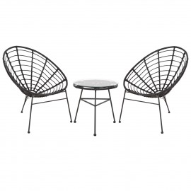 ΣΕΤ ΕΞΩΤΕΡΙΚΟΥ ΧΩΡΟΥ 3ΤΜΧ ALLEGRA HM21047.12 ΜΑΥΡΟ ΣΥΝΘ.RATTAN & ΜΕΤΑΛΛΟ