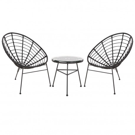 ΣΕΤ ΕΞΩΤΕΡΙΚΟΥ ΧΩΡΟΥ 3ΤΜΧ ALLEGRA HM21047.12 ΜΑΥΡΟ ΣΥΝΘ.RATTAN & ΜΕΤΑΛΛΟ