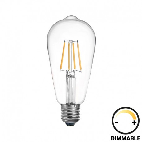 342-000080 Λαμπτήρας LED ST64 Bulb pakoworld dimmable 4W E27 amber