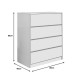 072-000114 Συρταριέρα Kuanger pakoworld mdf σε λευκή απόχρωση 80x40x80εκ