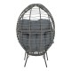 152-000020 Πολυθρόνα Nestie  pakoworld wicker rattan γκρι-μεταλλικό γκρι πόδι-γκρι μαξιλάρι 102x80x155εκ