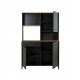 009.GM39 Manchester μπουφές για κουζίνα 119x41x180εκ. Helvezia Oak / Black  Helvezia Oak / Black 119x41εκ. Ύψος : 180εκ.