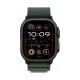 Apple Watch Ultra 2 2024 Titanium 49mm Αδιάβροχο με eSIM και Παλμογράφο (Black με Dark Green Alpine Loop - Large)