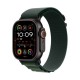 Apple Watch Ultra 2 2024 Titanium 49mm Αδιάβροχο με eSIM και Παλμογράφο (Black με Dark Green Alpine Loop - Large)