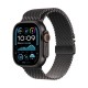 Apple Watch Ultra 2 2024 Titanium 49mm Αδιάβροχο με eSIM και Παλμογράφο (Black με Black Titanium Milanese Loop - Small)