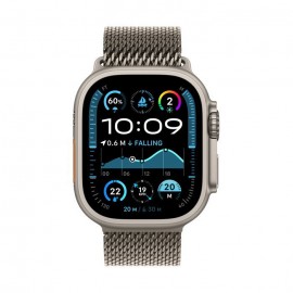 Apple Watch Ultra 2 2024 Titanium 49mm Αδιάβροχο με eSIM και Παλμογράφο (Natural με Natural Titanium Milanese Loop - Large)