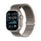 Apple Watch Ultra 2 2024 Titanium 49mm Αδιάβροχο με eSIM και Παλμογράφο (Natural με Natural Titanium Milanese Loop - Large)