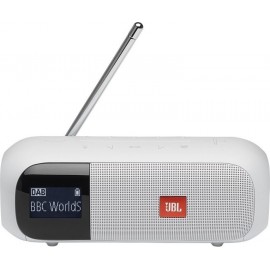 JBL Tuner 2 Αδιάβροχο Ηχείο Bluetooth 5W με Ραδιόφωνο και Διάρκεια Μπαταρίας έως 12 ώρες Λευκό (JBLTUNER2WHT)