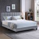 Ε8804,21 ALLEGRO Κρεβάτι Διπλό για Στρώμα 150x200cm, Ύφασμα Γκρι, με Κεφαλάρι πολλαπλών θέσεων