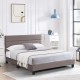 Ε8805,21 PRIMO Κρεβάτι Διπλό για Στρώμα 150x200cm, Ύφασμα Cappuccino, με Κεφαλάρι πολλαπλών θέσεων