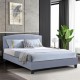 Ε8806,11 ODEON Κρεβάτι Διπλό για Στρώμα 140x190cm, Ύφασμα Γκρι
