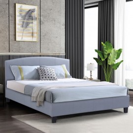 Ε8806,21 ODEON Κρεβάτι Διπλό για Στρώμα 150x200cm, Ύφασμα Γκρι