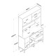 182-000108 Mπουφές με ράφι Cordie pakoworld λευκό μελαμίνης 120x40x184.2εκ