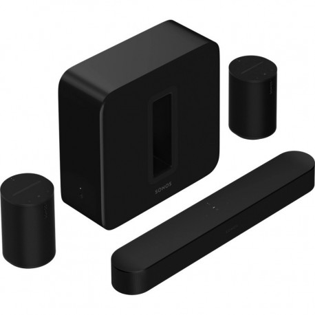 37208-9+37114-5+37206-7 Sonos 5.1 Premium Immersive Set  Beam Gen2 + 2xEra 100 + SUB Black