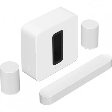 37208-9+37114-5+37206-7 Sonos 5.1 Premium Immersive Set  Beam Gen2 + 2xEra 100 + SUB White