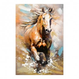 296-000031 Πίνακας σε καμβά Horse Inart 60x3x90εκ