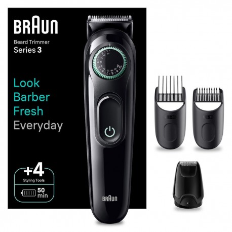 Braun BT3421 Series 3 Trimmer Μηχανή Επαναφορτιζόμενη Black / Vibrant