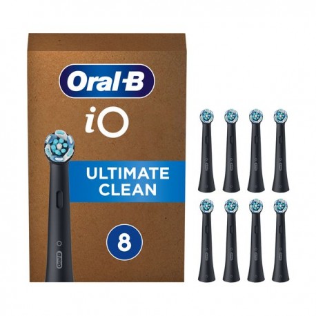 Oral-B iO Ultimate Clean Ανταλλακτικές Κεφαλές για Ηλεκτρική Οδοντόβουρτσα Black Black 8τμχ (80823498)