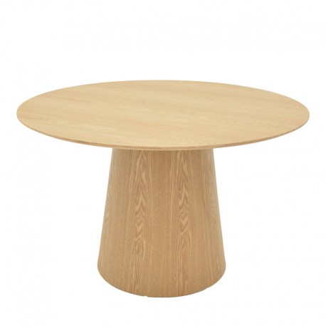 101-000112 Τραπέζι Kayano pakoworld mdf σε φυσική απόχρωση Φ120x72εκ