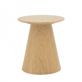 101-000108 Βοηθητικό τραπέζι Kayano pakoworld mdf σε φυσική απόχρωση Φ45x50εκ
