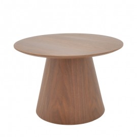 101-000111 Βοηθητικό τραπέζι Kayano pakoworld καρυδί mdf Φ60x40εκ
