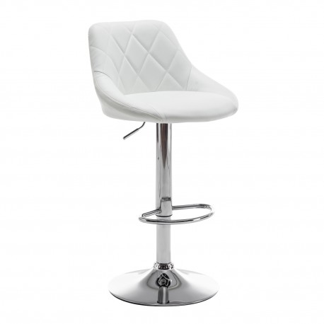 14240061 Σκαμπό Bar ArteLibre GARSA Με Πλάτη Πτυσσόμενο Λευκό PU/Μέταλλο 46x46x83-105cm Λευκό