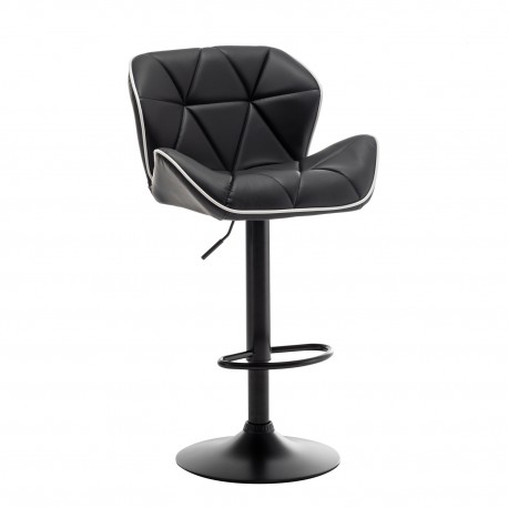 14240065 Σκαμπό Bar ArteLibre DRASH Με Πλάτη Πτυσσόμενο Μαύρο PU/Μέταλλο 54x52x87-109cm Μαύρο