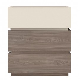 Ε7352,2 VANITY Συρταριέρα, με 3 Συρτ. Αποχρώσεων Sonoma Oak & Cream, με Αποσπώμενα χρωματικά Μέρη