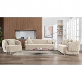 Ε9425,S1 CARACAS Set Σαλόνι - Καθιστικό Πολυθρόνα-2Θέσιος-3Θέσιος, Ύφασμα Μπεζ