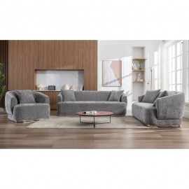 Ε9425,S2 CARACAS Set Σαλόνι - Καθιστικό Πολυθρόνα-2Θέσιος-3Θέσιος, Ύφασμα Γκρι