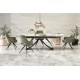 60-28357 HILARIO extension table, white marble / black