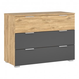 173-000051 Συρταριέρα Kantri pakoworld σε sonoma - γκρι απόχρωση 109x46.8x80.8εκ