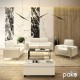 074-000011 Καναπές Shea pakoworld 2θέσιος PU ivory-inox 158x80x87εκ