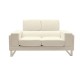 074-000011 Καναπές Shea pakoworld 2θέσιος PU ivory-inox 158x80x87εκ