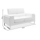 074-000011 Καναπές Shea pakoworld 2θέσιος PU ivory-inox 158x80x87εκ
