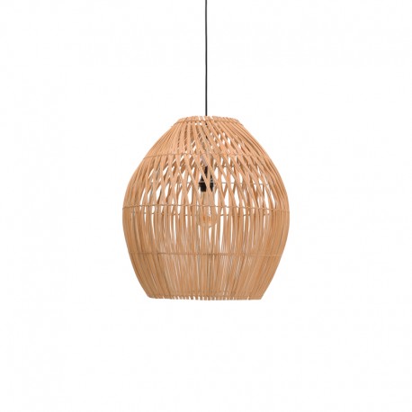 337-000038 Φωτιστικό οροφής Irden Inart rattan σε φυσική απόχρωση Φ50x40εκ