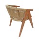 343-000029 Πολυθρόνα Wolly pakoworld teak ξύλο και pe σχοινί σε φυσική απόχρωση 60x60x76εκ