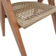 343-000029 Πολυθρόνα Wolly pakoworld teak ξύλο και pe σχοινί σε φυσική απόχρωση 60x60x76εκ