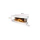 Classic Fire Montreal Επιδαπέδιο Ηλεκτρικό Τζάκι 2000W 119.8x30cm Λευκό